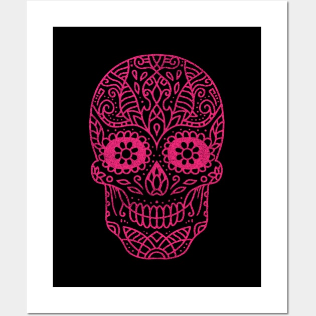 Pink skull Wall Art by LemonBox